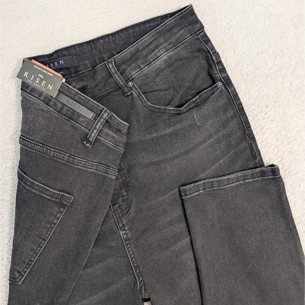 NEW Women's 2XL RISEN Los Angeles Black High Rise Skinny Ankle Jeans